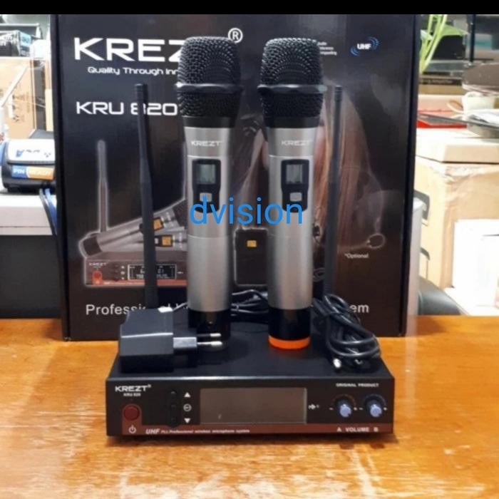 Mic Pegang wireless KREZT KR-820 Handheld  Mik KREZT