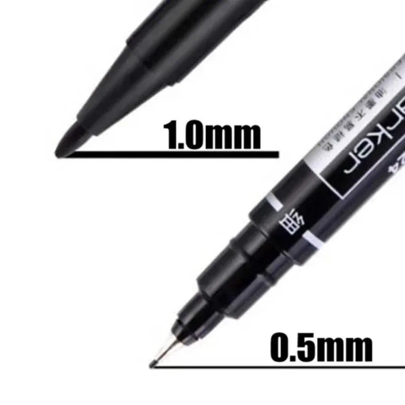 

1-10Pcs Double Head Marker Pen 0.5mm Thin Tip 1mm Tips Writting Fine Point Waterproof Ink Oily Markers Office School Supplies