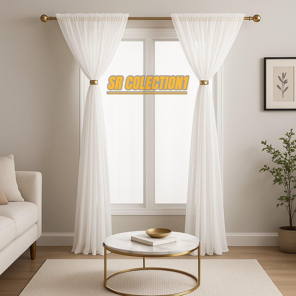 GORDEN PUTIH PREMIUM VITRASE IMPORT MODEL SERUT tnpa pengait_tile daleman ,minimalis,jendela/pintu