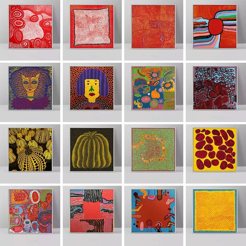 

Yayoi Kusama Pumpkin Abstract Posters Canvas Painting Classic Artwork Wall Art Pictures Home Bedroom Decoration Cuadros