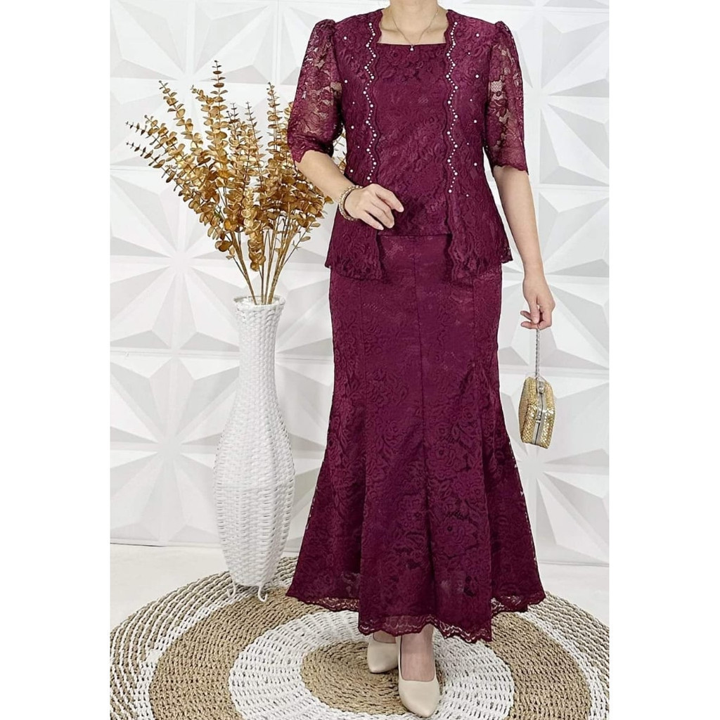 WCS  SET ROK BROKAT PANJANG STELAN KEBAYA PESTA BATAK