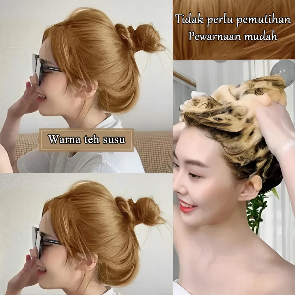 【Viral 2025】STYLE FIT ash brown hair color 200ml  - Hair Dye Cream Warna Natural, Tahan Lama 3 Bulan