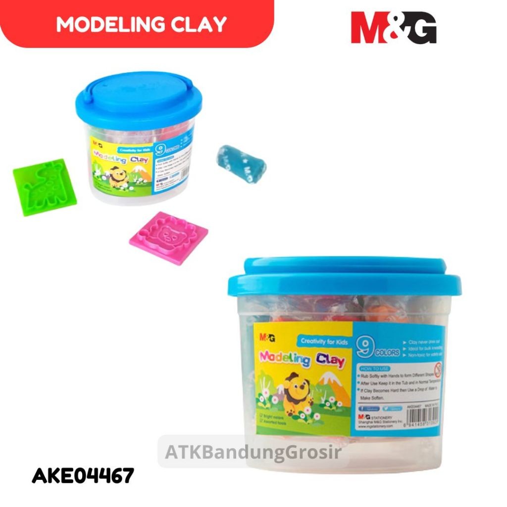 

Modelling Clay M&G 9 Warna AKE04467 / Clay Mainan Anak Creativity For Kids Tanah Liat + Cetakan - SET 9 - SHABQ