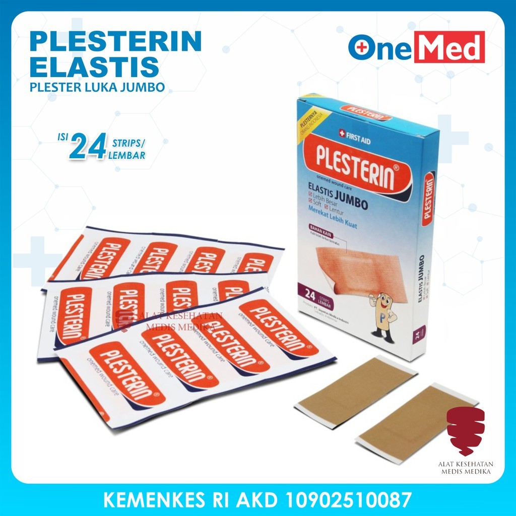Plesterin Elastis Jumbo Isi 24 Pcs Plester Luka Coklat Elastis Onemed