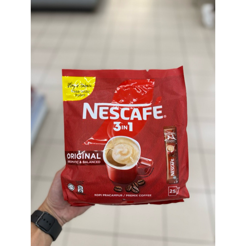 Nescafe 3in1 original isi 25's / nescafe 3in1 original isi 100's