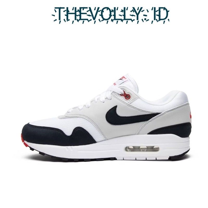 Sepatu Nike Air Max 1 Essential Chilling White Red Black BNIB Original / Sneakers Pria