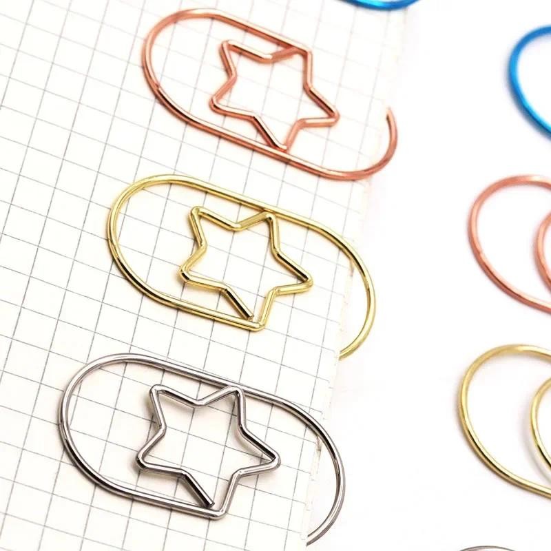 

10 Pcs Paper Clips Mini Heart Gold Rose Gold Color Clip Bookmark Binder Clip Office Accessories Paperclip Patchwork Stationery