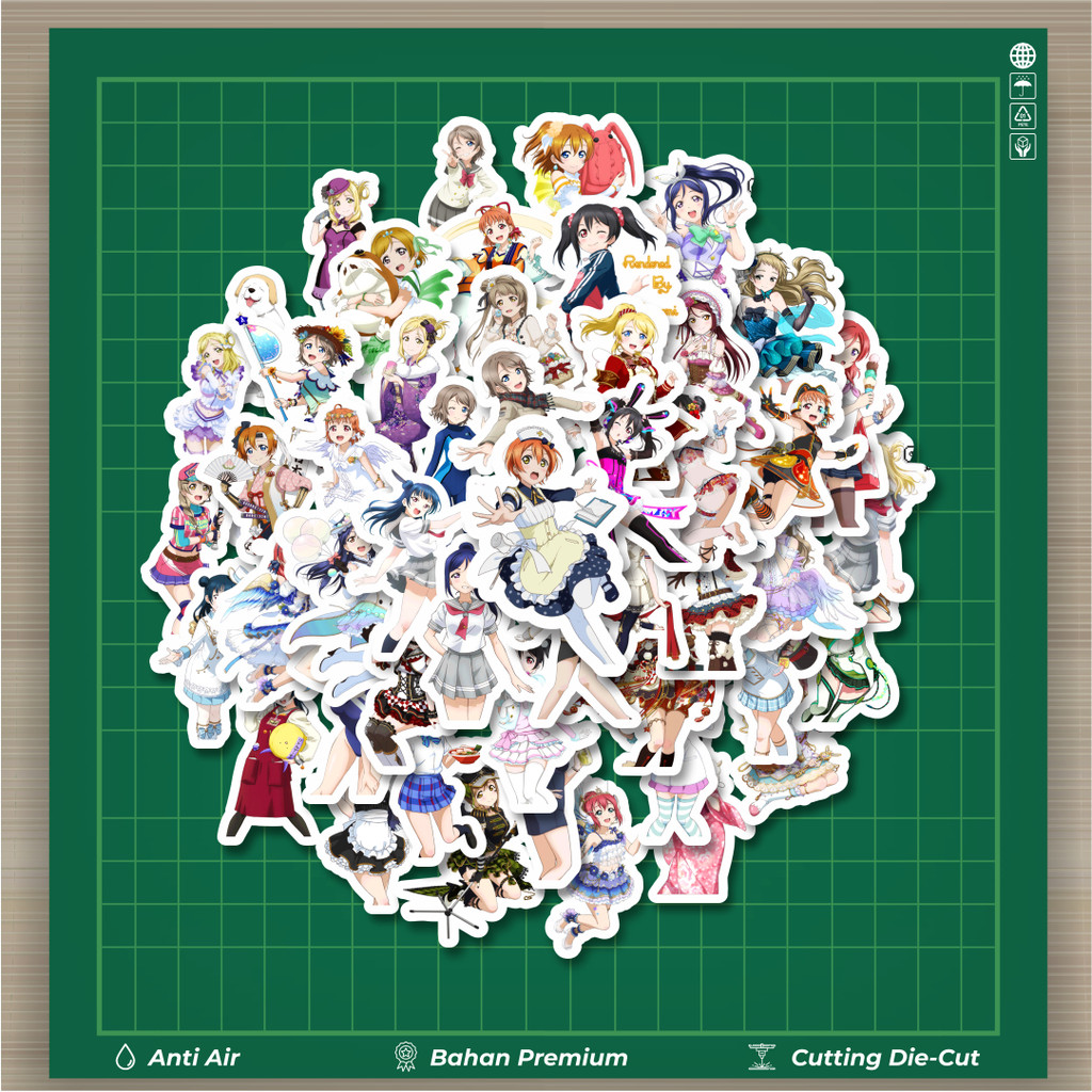 

HOT 50 PCS STIKER Stiker Anime Series Love Live Character Mix 6 Stiker Fashion Cars Decal Dingin Kartu Album Custom Vinyl Anti Air- Sticker Aesthetic Buku Journal Koper Casing HP Tablet Laptop Helm Motor Botol Minum