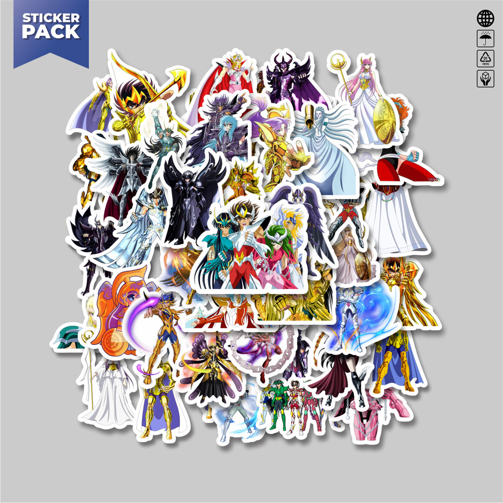 

[100PCS]Stiker Pack Stiker Anime Saint Seiya Character Mix 6 Aesthetic Vinyl Anti Air Dekorasi Sticker Laptop Buku Journal Koper Helm Casing HP Gitar Helm Skateboard