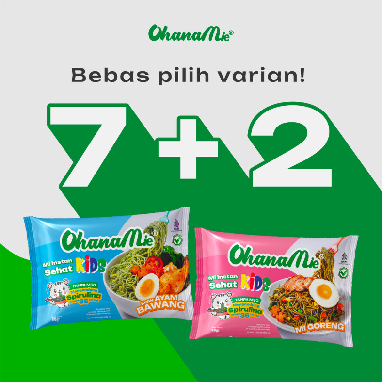 

Mi Instan Sehat Anak Non MSG Pengawet Ohana Mie 7 Gratis 2 pcs