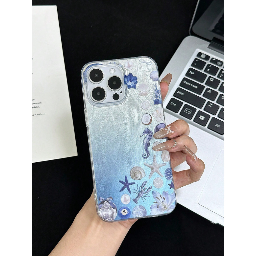 Casing ponsel Dunia Biota Laut Biru TPU iPhone X=XS XR XS MAX 7/8 7 PLUS=8 PLUS 11 11 PRO 11 PRO MAX