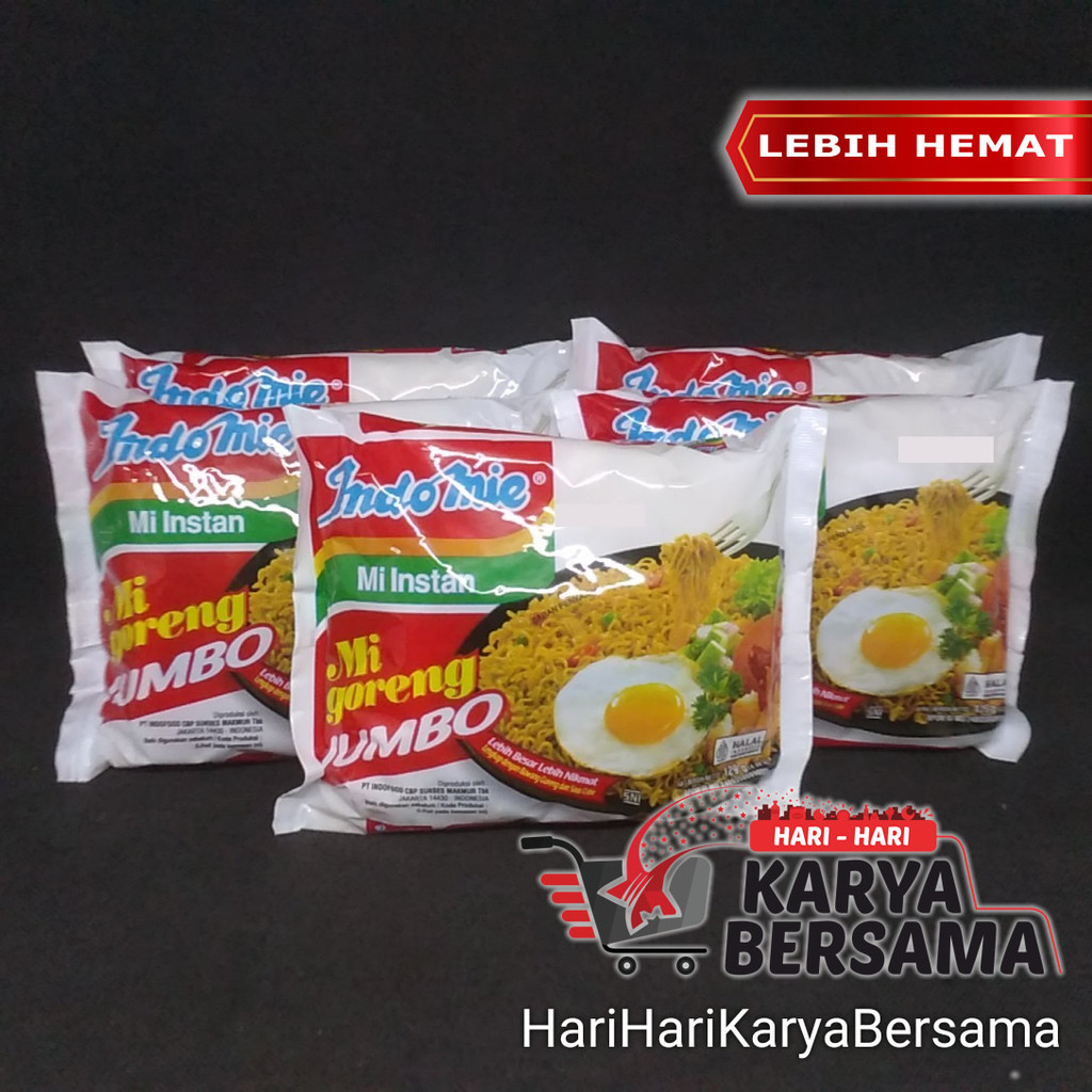 

MAKANAN MI INSTAN INDOMIE JUMBO GORENG PUTIH PACK 5 X 129GR
