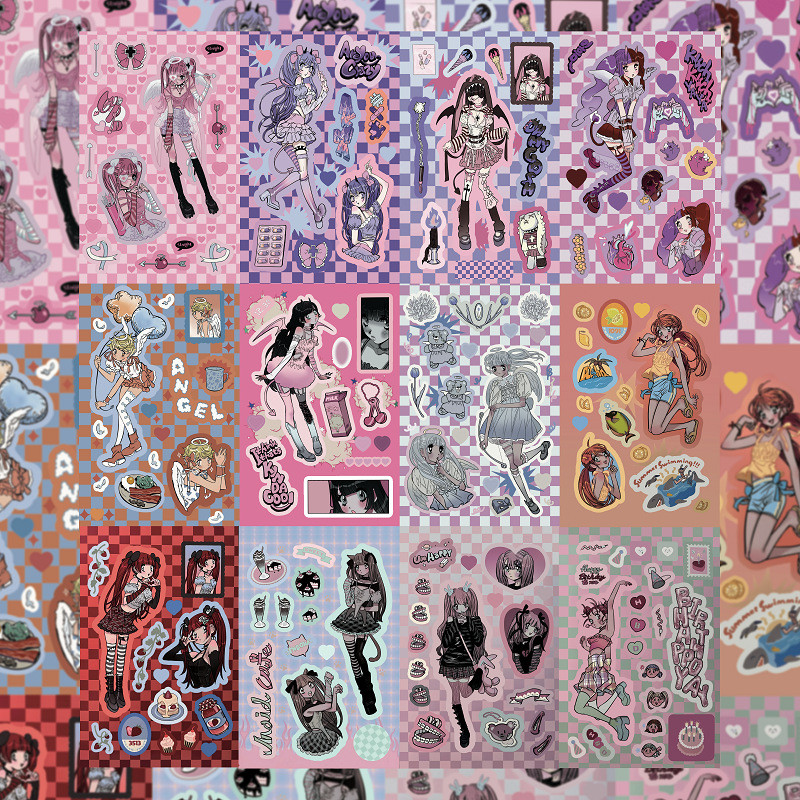 

Korean Domi Character Sticker Book Inner Page Stickers Cartoon Sweet Cool Girl Hand Account Diary Diy Decorative Stickers