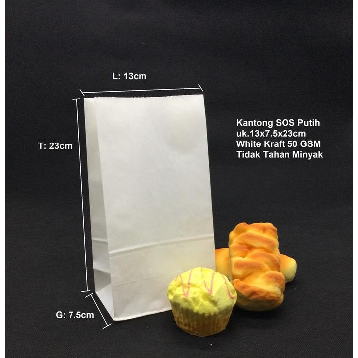 

Sale Paperbag SOS M Tipis 13x7.5x23 50 GSM - Putih Terlaris