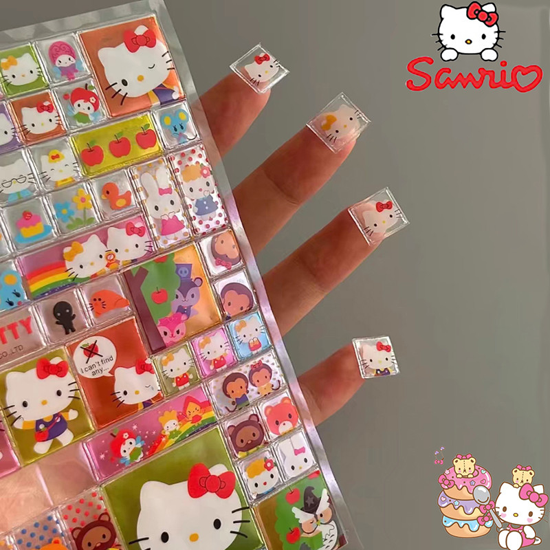 

NEW Kawaii Sanrio Hello Kitty keyboard Sticker Anime Hello Kitty decorate Cup Phone Case Waterproof 3D Stickers Girls Gifts