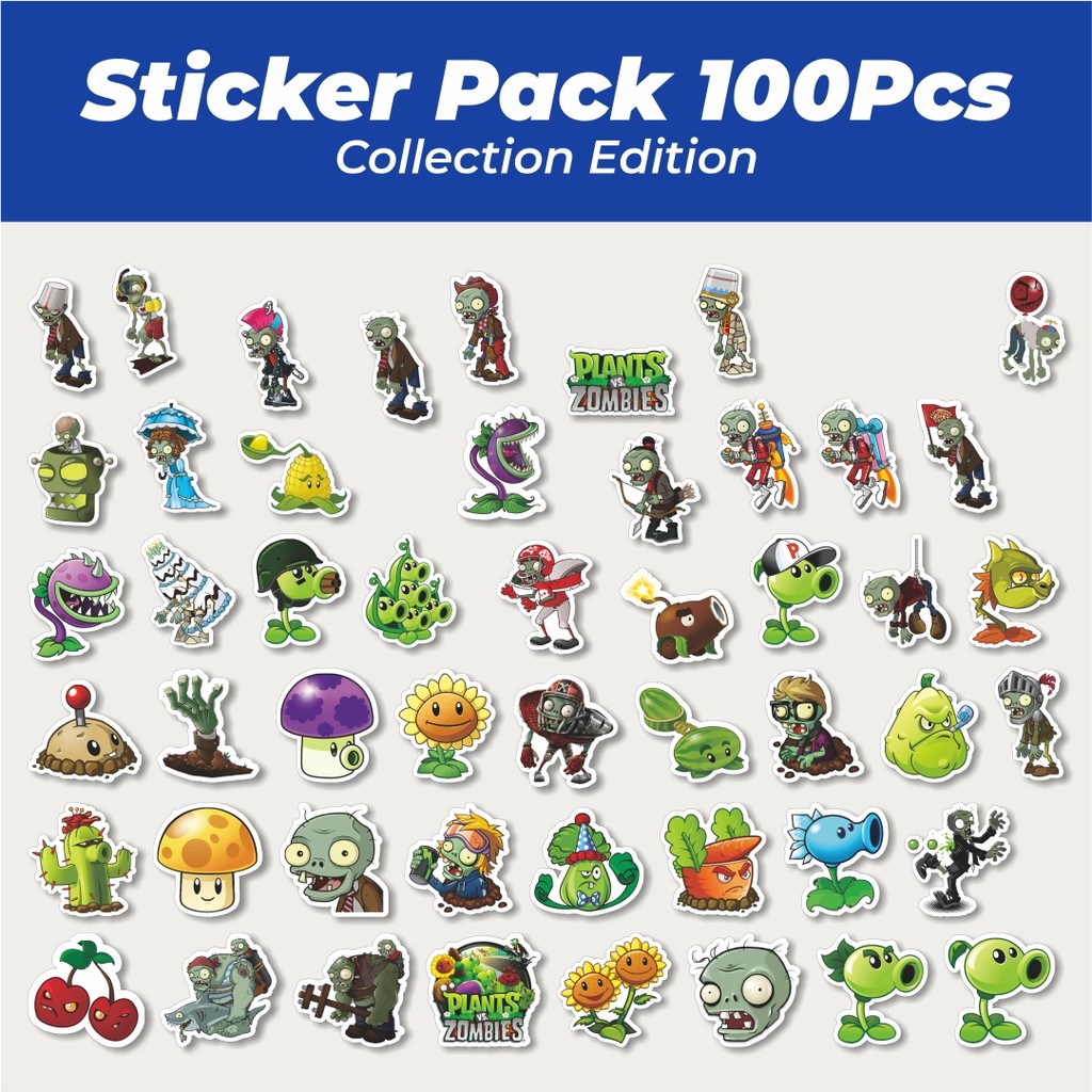 

Hot Stiker Game Series PLANT vs ZOMBIE Character Mix 4 Lucu Anti Air Stikers Berperekat Waterproof Sticker Decal Buat Motor Helm Buku Journal Koper Casing HP Laptop Botol Minum