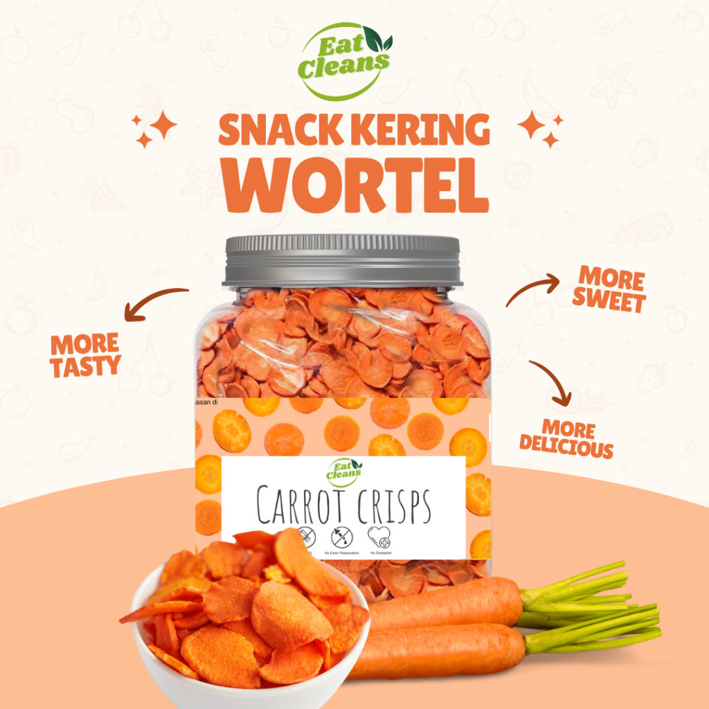 

Keripik Wortel Premium - Freeze Dried Taroot - Kripik Sayur Wortel Krispi - Cemilan Diet Snack Sehat Rendah Kalori - Carrot Crisps Vacuum Fried