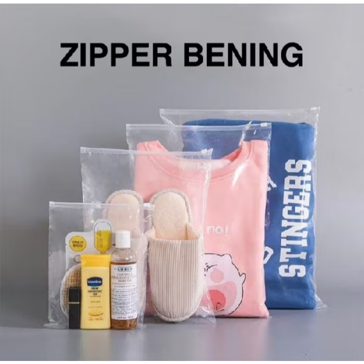 ( JOGJA ) Kantong Plastik Packing ZIPLOCK Travel Pouch Transparan ANTI AIR Storage Box Serbaguna Map