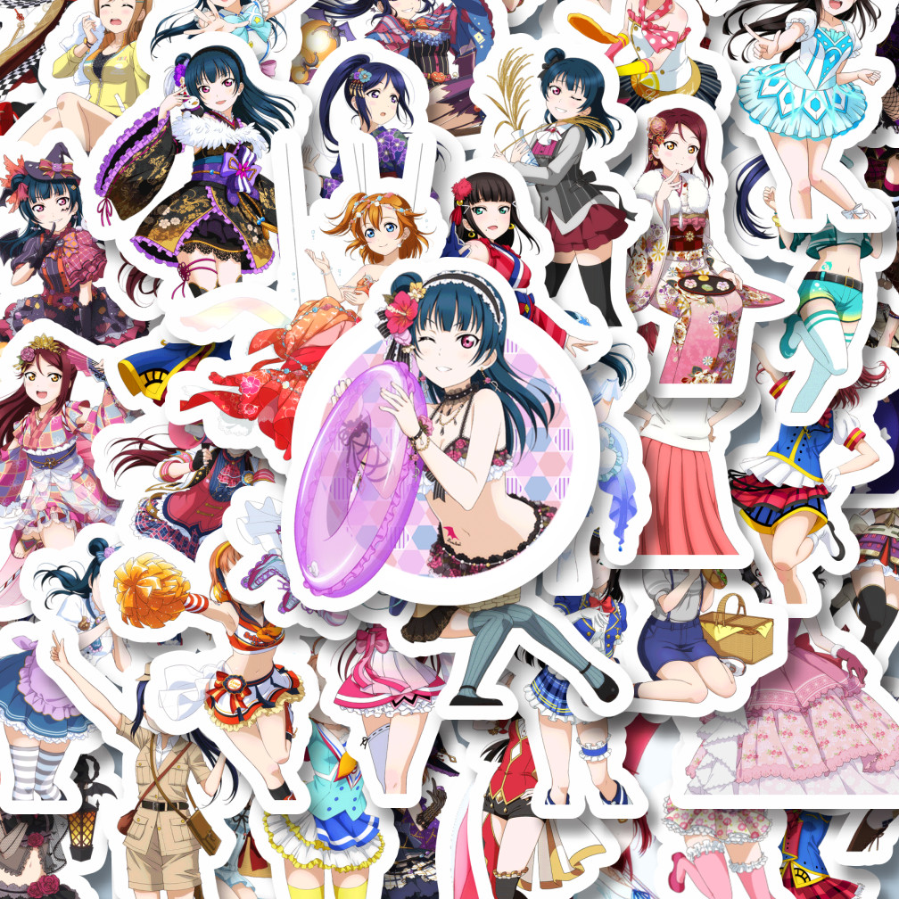 

100PCS Lucu Stiker Anime Series Love Live Character Mix 2 Stiker Aesthetic Stiker Anti Air Stikers Berperekat Waterproof sticker decal buat Motor Helm Buku Journal Koper Casing HP Laptop Botol Minum Hadiah anak