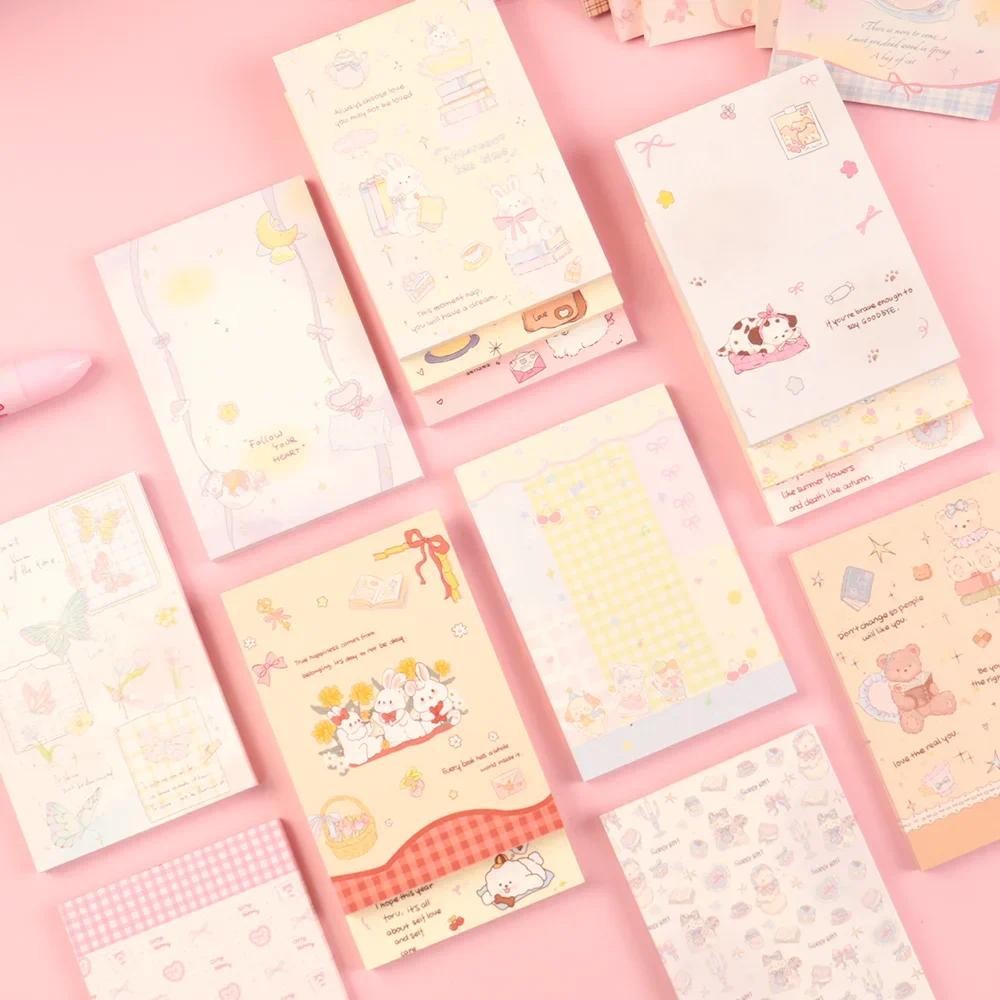 

50sheets Double-sided Cute Sticky Note Book, Writing Paper, Hand-written Notebook, Decorative Book, Non-sticky