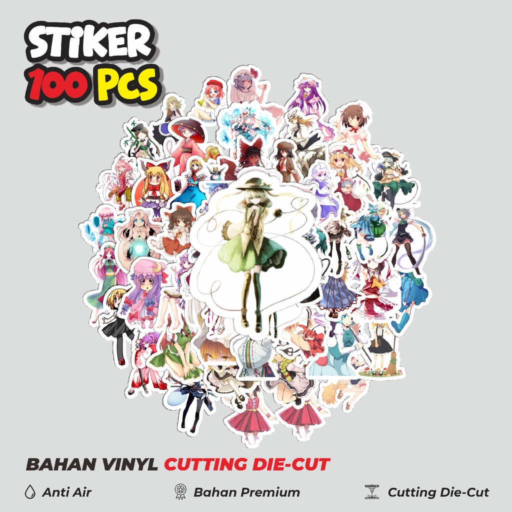 

Terbaru! 50 pcs Stiker Game Series Touhou Project Karakter Mix 1 Dekorasi Lucu Kreatif untuk Notebook, Skateboard, HP