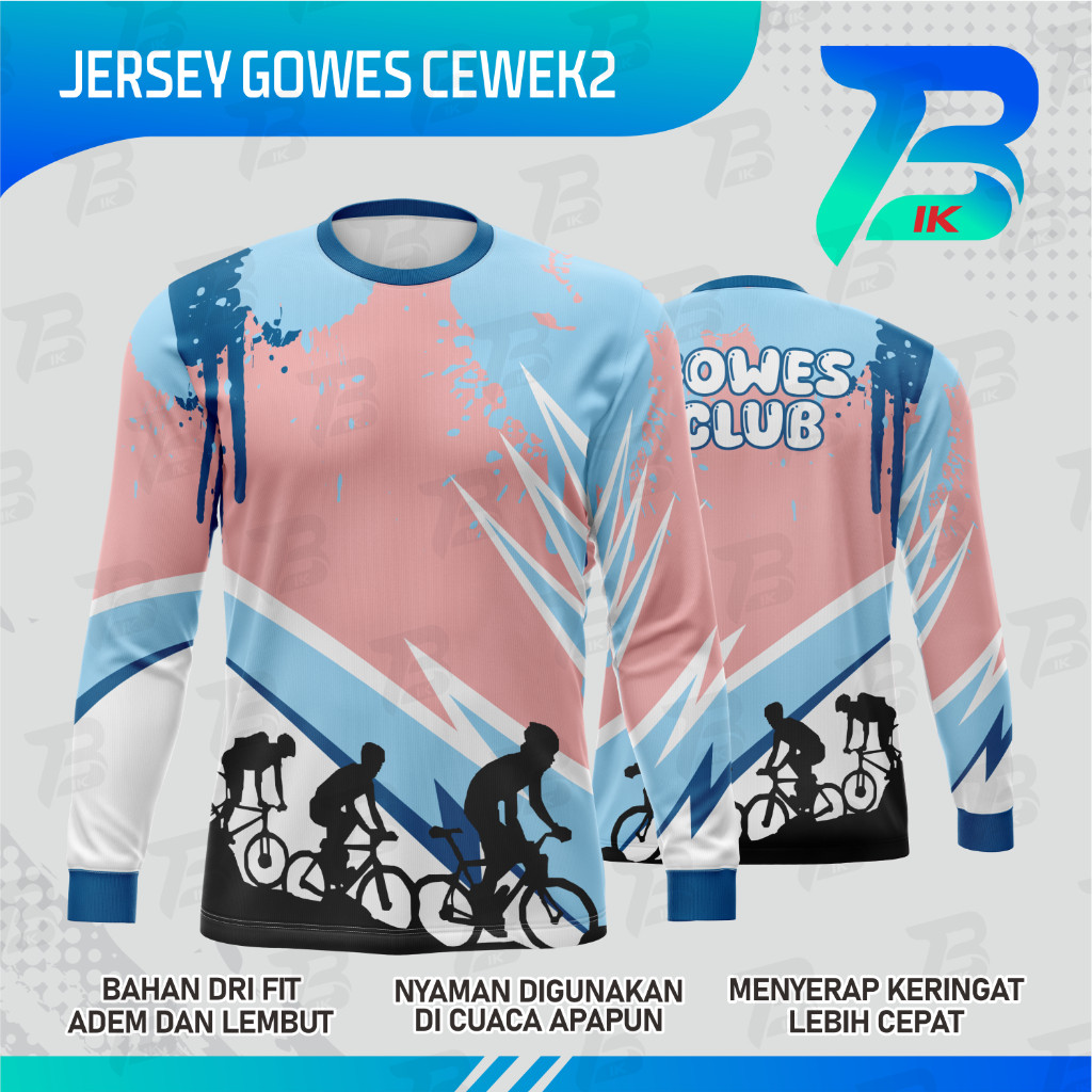 JERSEY GOWES CEWEK LENGAN PANJANG/KAOS KERAH OBLONG GOWES CEWEK FULLPRINTING/JERSEY GOWES CEWEK
