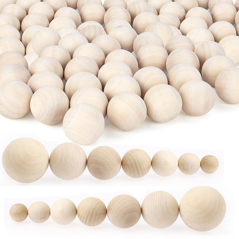 

1-20pcs Wooden Round Balls Natural Unfinished Wood Beads No Hole for DIY Crafts Projects Handmade Accessories 15/20/30/35/40mm
