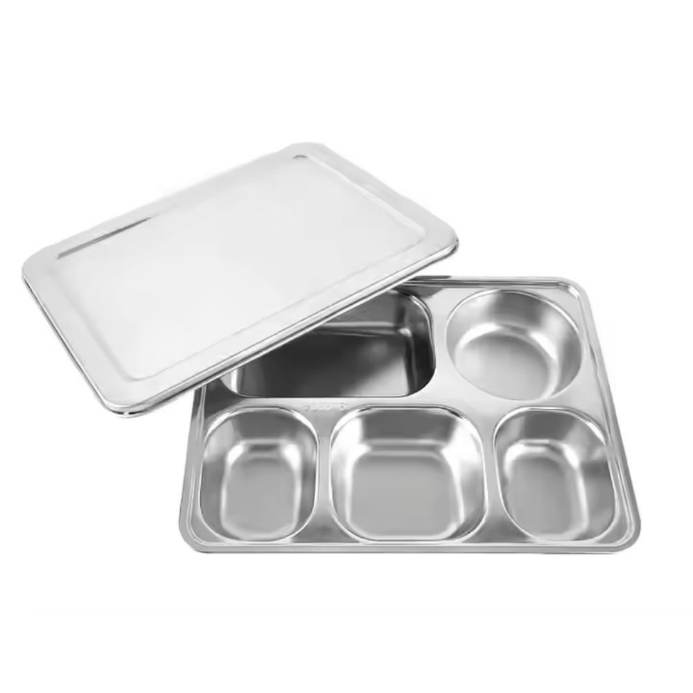Ompreng Food Tray Stainless SUS 304 Piring Makan Dapur MBG 5 sekat