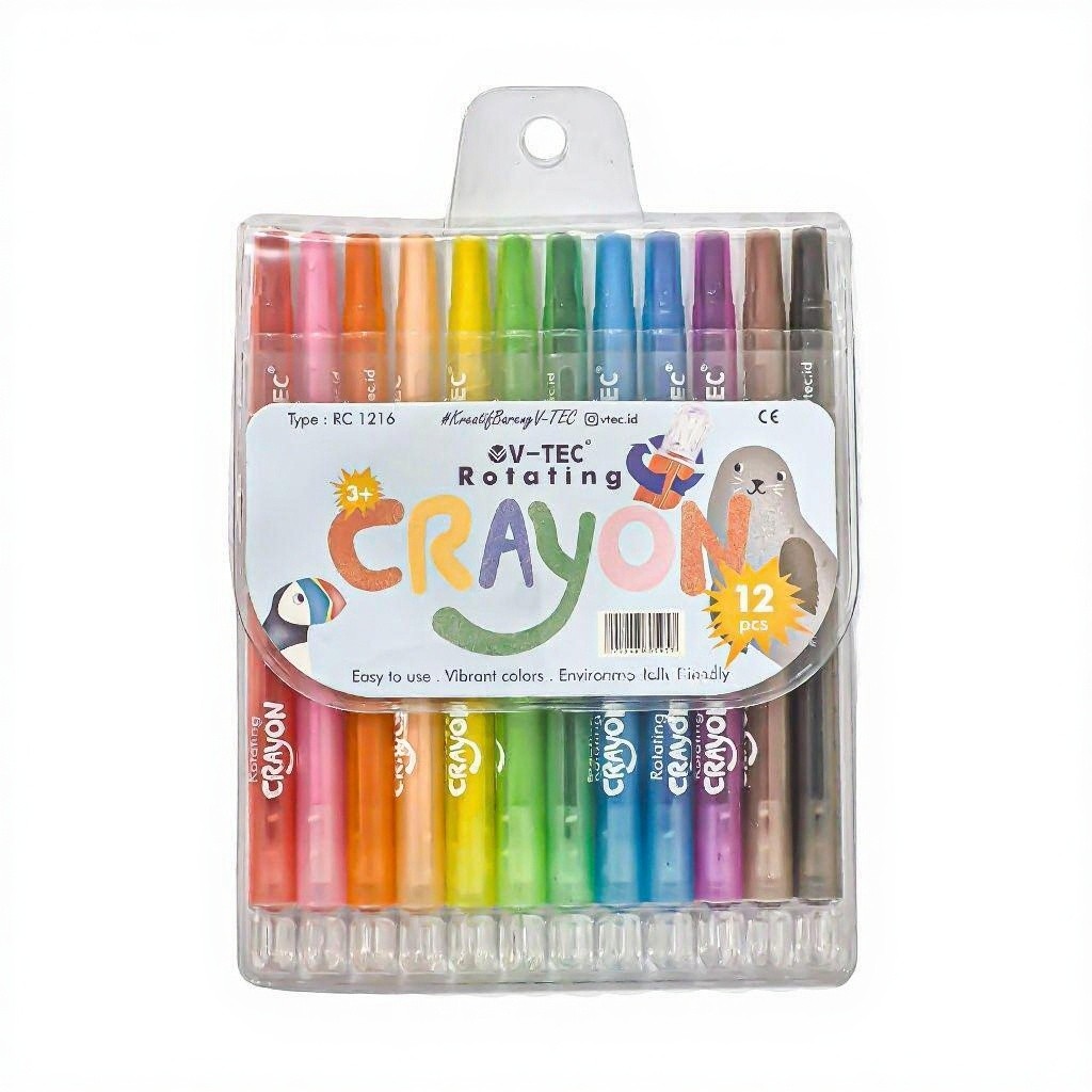 

Crayon Putar Twist 12 Warna V-Tec RC-1216 Panjang Rotating 12 Colour Long