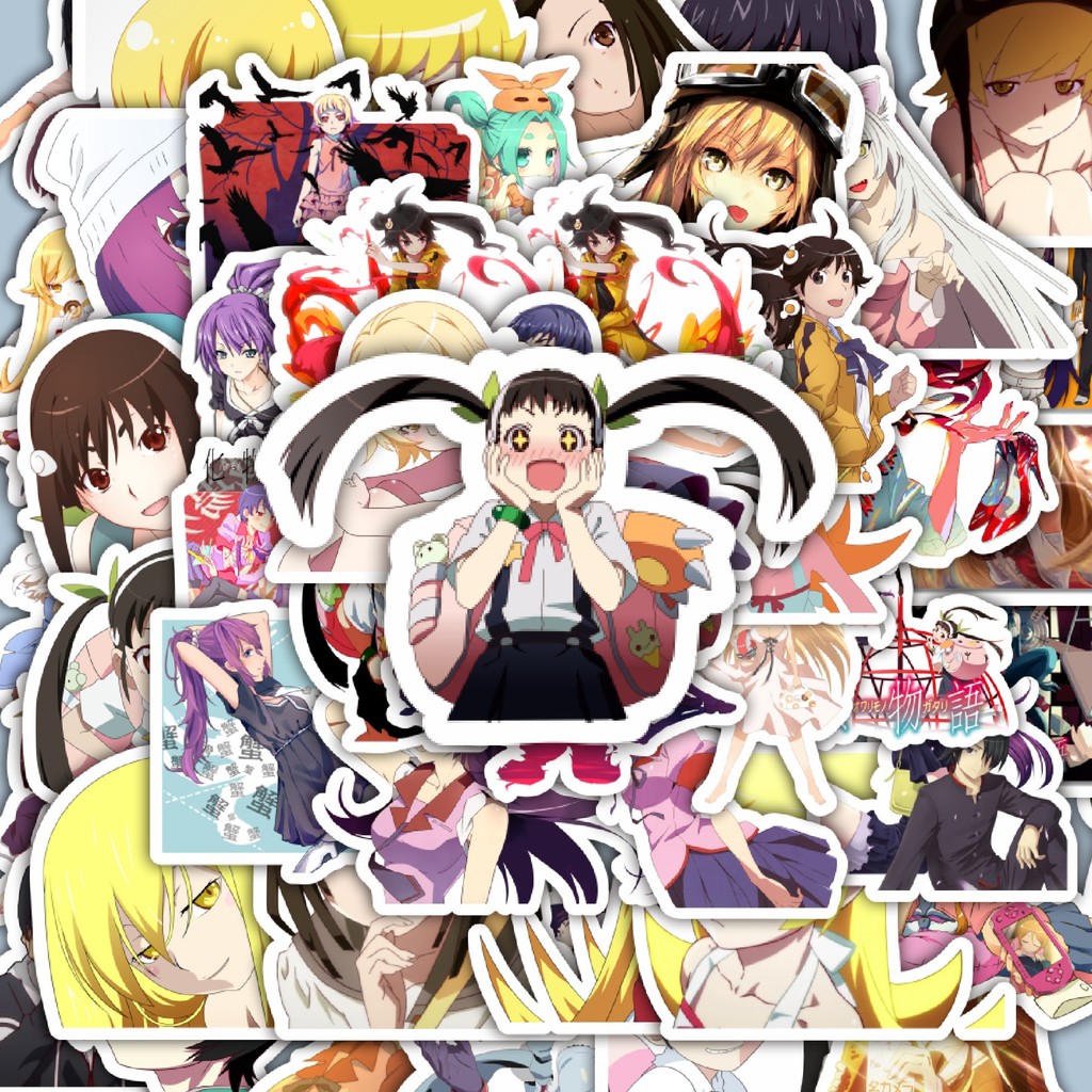 

100PCS Lucu Stiker Game Series Monogatari Karakter Mix 4 Stiker Aesthetic Stiker Anti Air Stikers Berperekat Waterproof sticker decal buat Motor Helm Buku Journal Koper Casing HP Laptop Botol Minum Hadiah anak