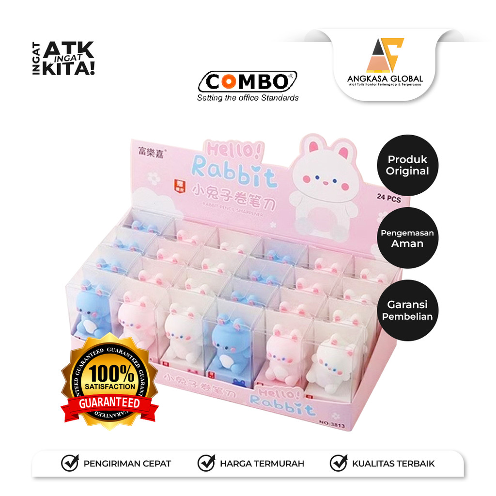 

COMBO RAUTAN TANGAN/ PENCIL SHARPENER RABBIT 3813 (1PC)