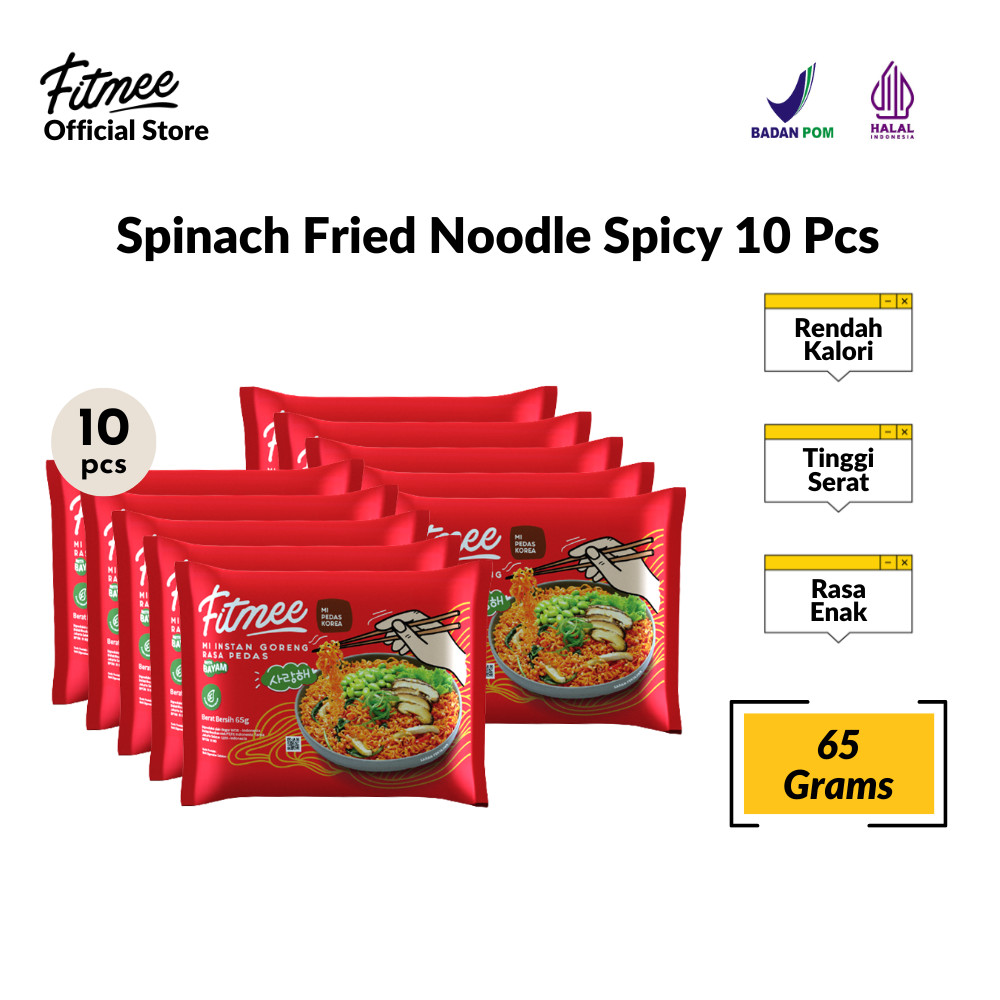 

Fitmee Mie Instan Sehat Bayam Goreng Pedas 65 Gr Isi 10 Pcs