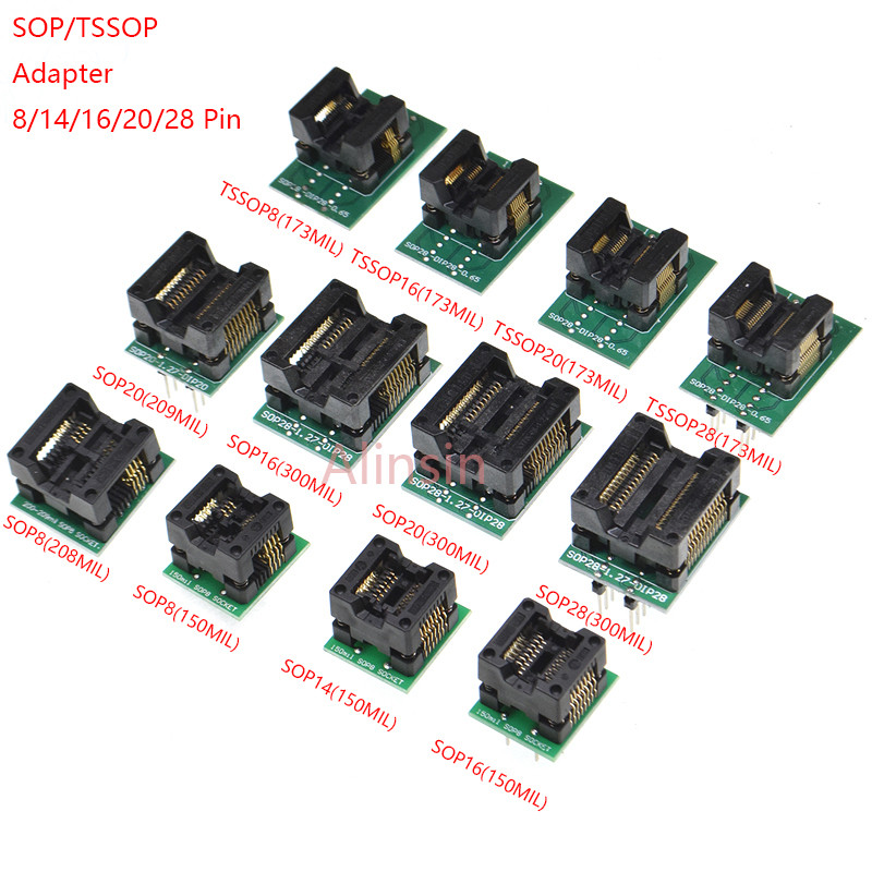 Sop8/Sop14/Sop16/Sop20/Sop28/44/Tssop8/Tssop16/Tssop20/Tssop28/TQFP32/LQFP44 To Dip Programmer Adapt
