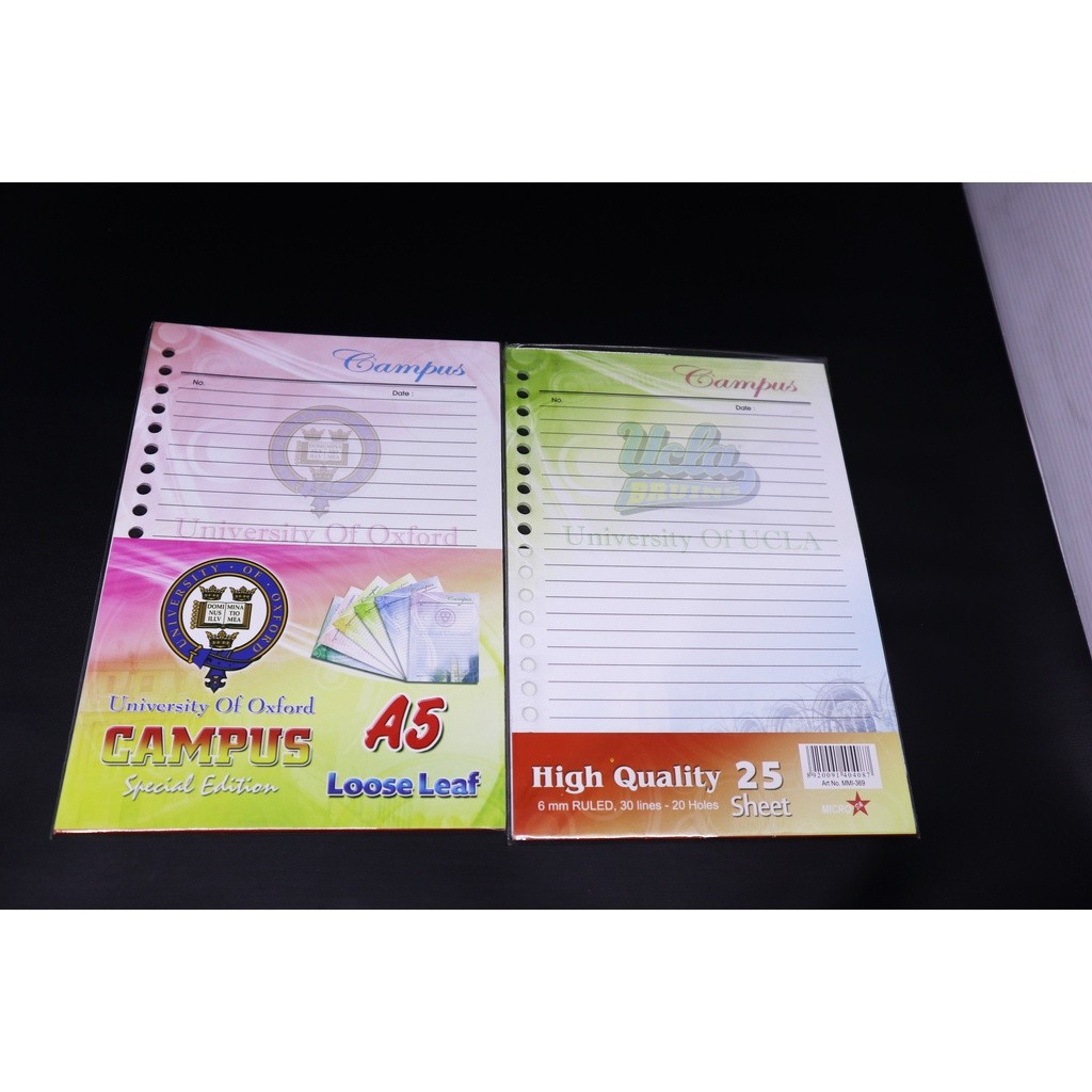 

Kertas Binder / Loose Leaf 20 Lbr A5 Campus