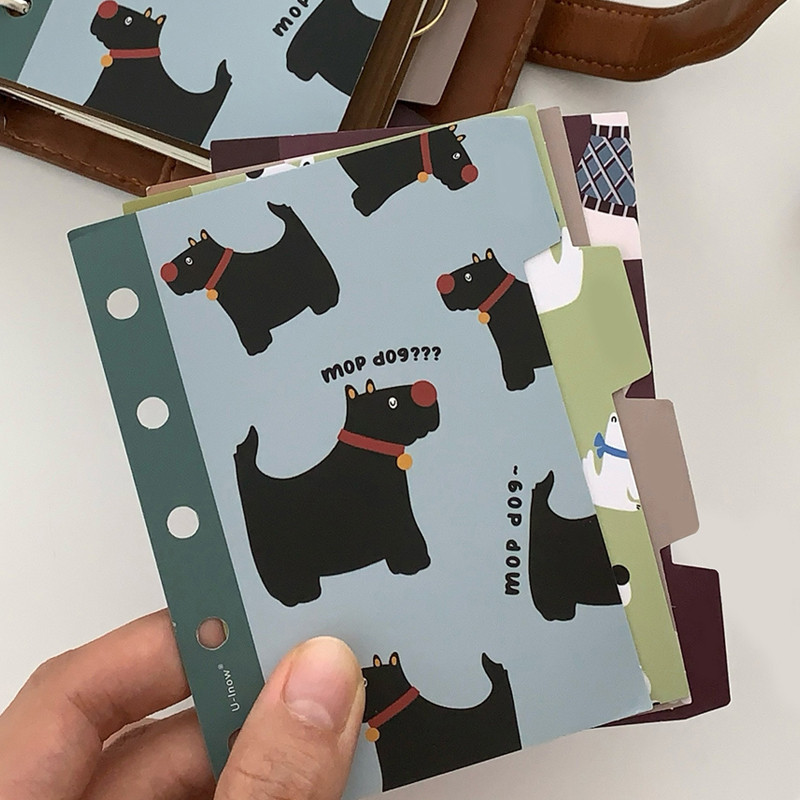 

Kawaii Bookmark Index Pages For A7/M5 Books Cute Retro Animals Index Seperator Loose Leaf Notebook Sides Dividers Stationary