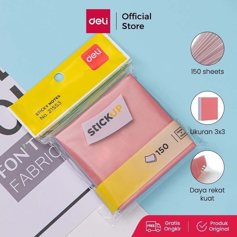 

Deli Nusign Sticky Note / Memo Tempel 3x3 150 lembar Kertas 80g 21553