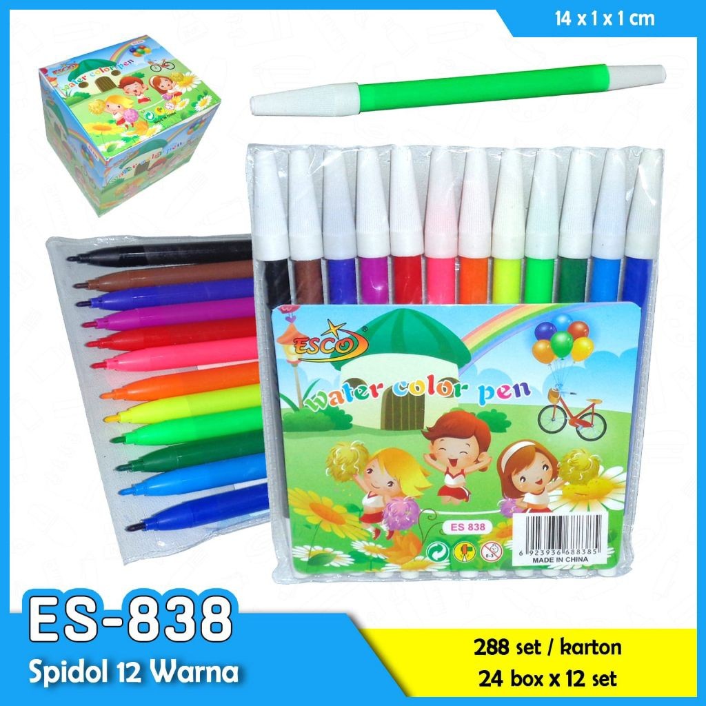 

Spidol Esco 12 Warna Es-838 ( 1set/12warna )