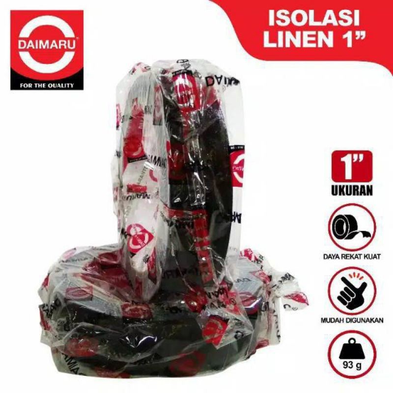 

Lakban kain/Linen hitam Daimaru 1" 24mmx12m ( 1 roll )