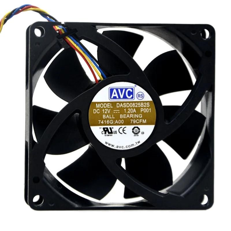 DL For AVC DASD0825B2S DC 12V 1.2A 8cm 8025 80x80x25mm Double Ball Bearing Cooling Fan