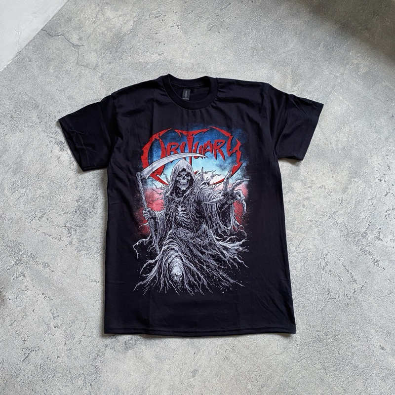 T-Shirt Obituary - Reaper Tour 2024 Bahan Cotton Combed 24s