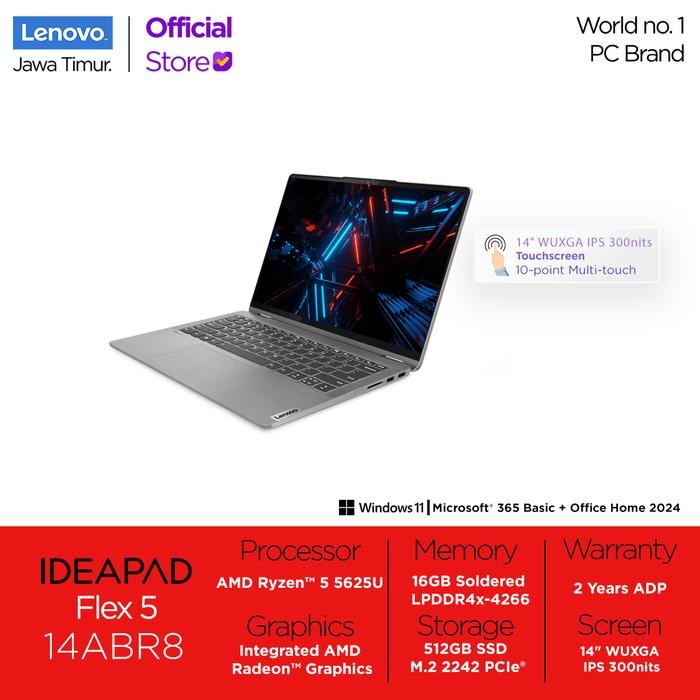 Lenovo Flex 5 HXID AMD Ryzen 5 5625U 16GB 512GB Integrated AMD Radeon Graphics