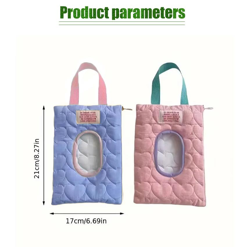 Pouch Tissue 2 in 1 Tutup Tissue Kering Tissue Basah Lucu dengan Tali / Hanging Tissue Cover Tempat