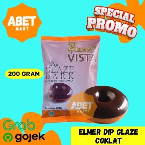 

Elmer Dip Glaze Dark Vista Cokelat 200Gr - 200 Gr Gram Coklat Chocolate Saset Sachet Donat Topping Roti Olesan Selai Donut Glez Pak Pcs Dus Ekonomis