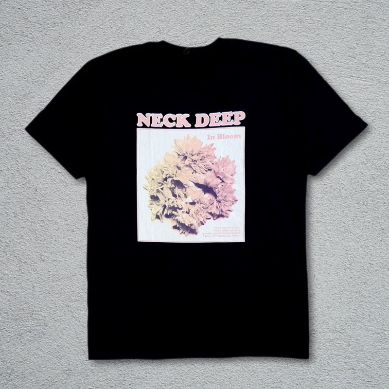 T-Shirt Neck Deep - In Bloom Bahan Cotton Combed 24s Tebal Unisex