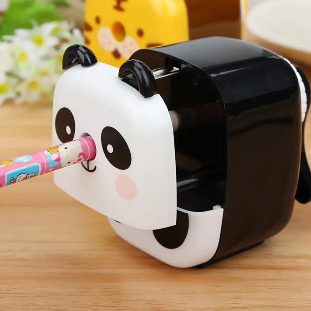 

Cartoon Panda Tiger Pencil Sharpener Hand-Cranked Portable Kids School Office Supplies Cute Animal Sharpener Student Stationery