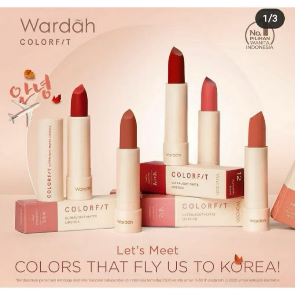 Wardah Colorfit Ultralight Matte Lipstik Korean Edition | Wardah Colorfit Ultraloght Matte Lipstik e
