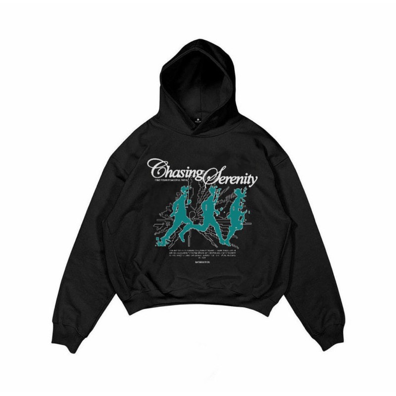 Satisfaction Hoodie Boxy 330GSM Chasing Serenity Black