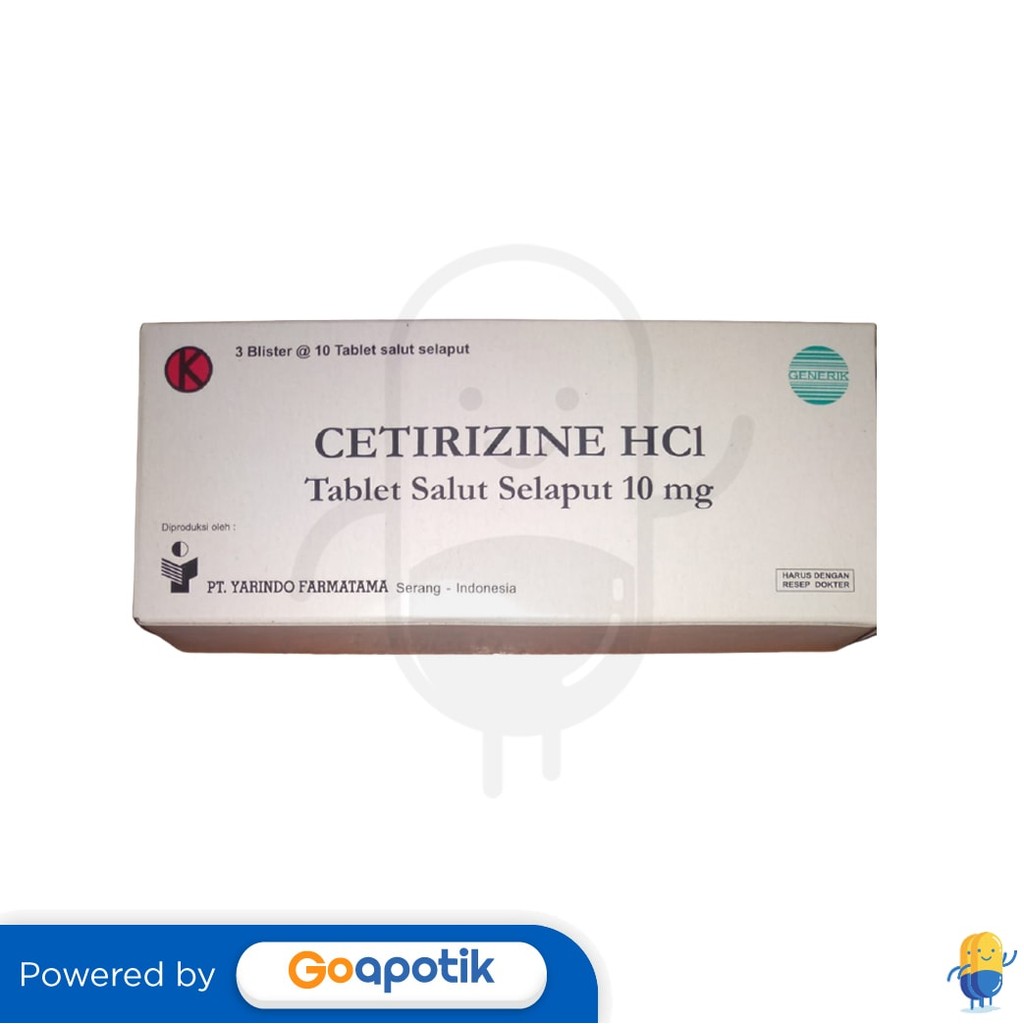Cetirizine Yarindo 10 Mg Box 30 Tablet