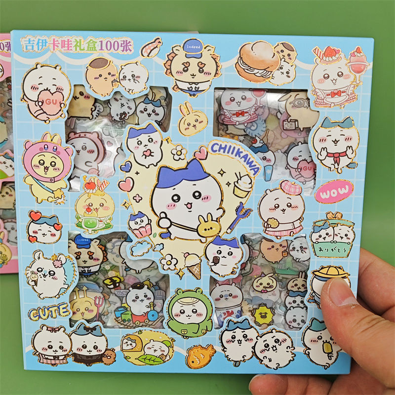 

Kawaii Chiikawa Stickers Hachiware Anime Cartoon 100pcs Stickers Cute Waterproof Handbooks DIY Stickers Festival Gifts