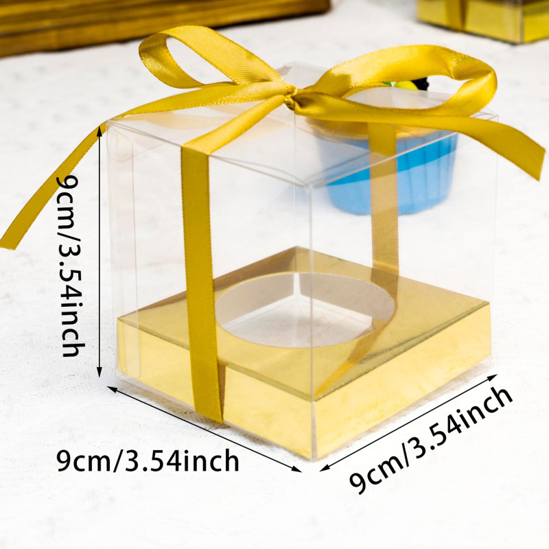 

12pcs Square Gift Transparent Box Display Cases Dustproof Storage Wedding Favor Party Decor Clear Case